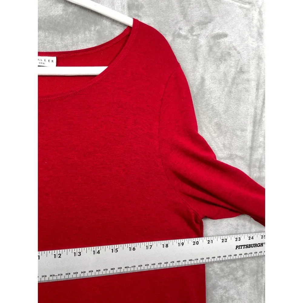 Bryn Walker Size L Red Asymmetrical Hem Stretch Tunic‎ Dress Siro Rayon